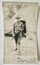Load image into Gallery viewer, ID'd WWI Soldier PVT Roy Ingram Killed in Action in 1918 RPPC Postcard Photo KIA