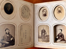 Load image into Gallery viewer, Large Leather Album with Civil War Soldiers ID'd 1860s CDV Tintype Photo
