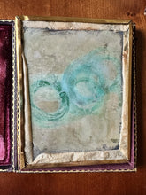 Load image into Gallery viewer, Sealed 1/4 Crayon Daguerreotype Woman Black Mourning Dress + Lock Of Hair Widow