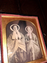 Load image into Gallery viewer, 1/6 Daguerreotype Women, Sisters Wearing Shawls & Bonnets, Holding Purses