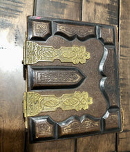 Load image into Gallery viewer, Empty 1860s Leather Photo Album Holds 50 CDVs or Tintype Photos