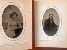 Load image into Gallery viewer, Leather Album 48 Antique Tintype Photo 1860s 1870 1880 1890s Victorian Men Women