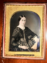 Load image into Gallery viewer, Beautiful Woman Holding Fan McClees & Germon Philadelphia Daguerreotype 1840s