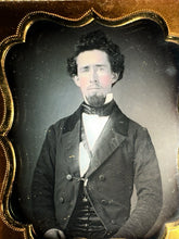 Load image into Gallery viewer, Handsome Man Wild Hair & Goatee Beard 1850s 1/6 Daguerreotype in Full Case