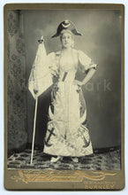 Load image into Gallery viewer, Amazing Fashion Photo ID'd Lady Holding Banner Patchwork Dress 1800s Rare Quilt