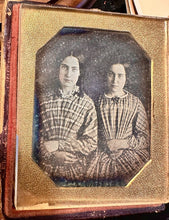 Load image into Gallery viewer, 6th Plate 1840s Daguerreotype Photo Two Pretty Women Sisters or Twins Old Seals