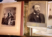 Load image into Gallery viewer, Leather album and lots of antique Victorian era photos tintypes cdvs