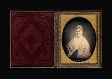 Load image into Gallery viewer, 1/4 daguerreotype quaker woman - is it the minister & author eliza gurney?