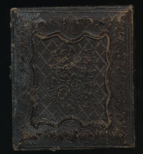 Load image into Gallery viewer, 1/6 Daguerreotype Pretty Girl Painted Gold Jewelry Tinted Yellow Dress! Old Seal