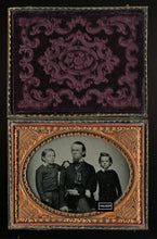 Load image into Gallery viewer, 1/4 Ambrotype Cigar Smoking Man & His Sons Photo Antique 1800s Original