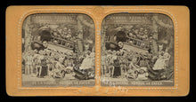 Load image into Gallery viewer, Amazing 1860s Tissue Stereoview Photo ~ Skeleton Army of Satan Returning To Hell