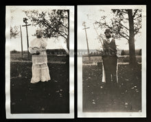 Load image into Gallery viewer, Weird Antique Snapshot Photos Woman in Creepy 2-FACED Halloween Costume UNUSUAL