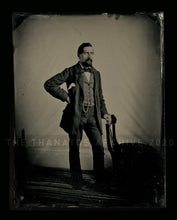 Load image into Gallery viewer, Excellent Half Plate Early Neff Tintype Photo Handsome Confident Man 1850s