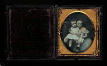 Load image into Gallery viewer, 1/6 Tinted Daguerreotype of Children by CH WILLIAMSON Brooklyn Advertising Case