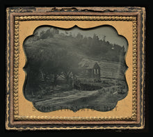 Load image into Gallery viewer, 1/6 Ambrotype One Room Farm House / Schoolhouse - 1850s Outdoor Scene