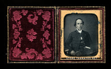 Load image into Gallery viewer, Scholarly Man with Books Walking Cane? Wisconsin Estate, Sealed Daguerreotype