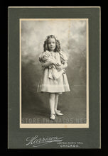 Load image into Gallery viewer, Identified Little Girl Holding Doll - LEAH ENOS of Chicago Illinois 1890s Photo