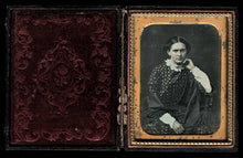 Load image into Gallery viewer, 1/4 daguerreotype pretty girl in checkered dress 1850s - sealed - texas estate