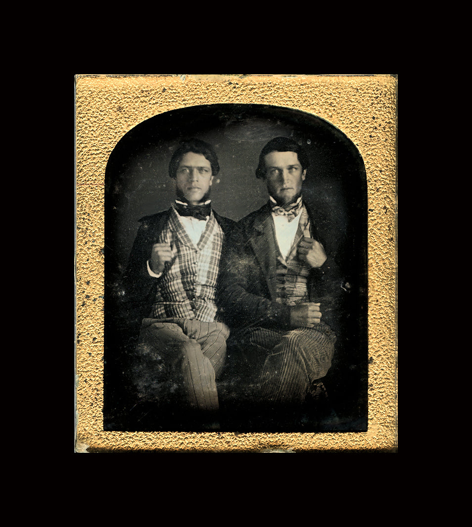 4- 1850's Daguerreotype 1/6 Plate Photos - Distinguished Gentleman with Wife, Mustachioed Man Outdoors & Indoors, Astute Young Man selling