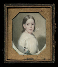 Load image into Gallery viewer, Edward Dodge Antique Portrait Miniatures Virginia Mother & Daughter Holding Doll