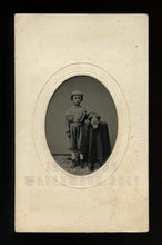 Load image into Gallery viewer, excellent civil war 1860s tintype photo little boy & sleeping dog or coyote pup!