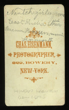 Load image into Gallery viewer, Very Rare Eisenmann Photo CDV of "Hindoo" / Indian Nautch Dancers