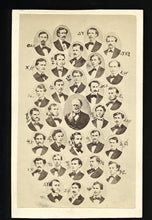 Load image into Gallery viewer, unusual composite cdv 32 men with greek letters 1860s utica new york fraternity?