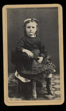 Load image into Gallery viewer, Cute Little Girl by Pioche Nevada Western Pioneer Photographer 1870s CDV Photo