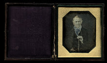 Load image into Gallery viewer, 1840s Daguerreotype Old Man Born in 1700s, Holding Cane - Mathew Brady Case