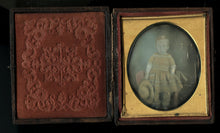 Load image into Gallery viewer, 1/6 Daguerreotype Photo Painting? Tinted Blonde Boy Wearing Holding Hat, Sealed