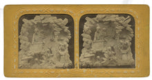 Load image into Gallery viewer, Antique Tissue Stereoview Photo ~ Condemned Skeleton Souls in Purgatory