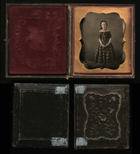 Load image into Gallery viewer, 1/6 daguerreotype of little girl full standing portrait / eagle design
