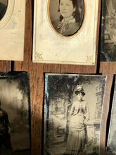 Load image into Gallery viewer, Lot Of 17 Antique 1860s - 1870s Tintype Photos Including Widow and/or Mourning