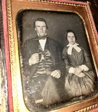 Load image into Gallery viewer, 1/6 Sealed Daguerreotype ID'd Man & His Wife / Taber, Copic