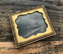 Load image into Gallery viewer, 1/6 Ambrotype One Room Farm House / Schoolhouse - 1850s Outdoor Scene