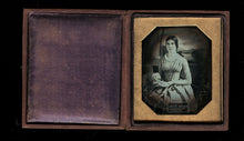 Load image into Gallery viewer, Pretty Woman Reading Book 1840s Daguerreotype Beautiful Painted Backdrop, Plumbe