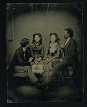 Load image into Gallery viewer, Group Tintype ID'd People Holding Framed Photo Mount Hope Ohio 1870 PIP Memorial