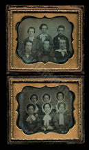 Load image into Gallery viewer, Beautiful Double Daguerreotype Young Men & Girlfriends -- Tinted Fireman Shirt?