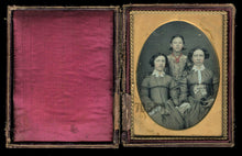 Load image into Gallery viewer, Beautiful 1/4 Daguerreotype 3 Girls Sisters Tinted Holding Hands Missouri Sealed