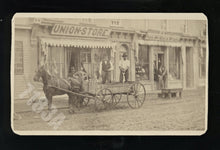 Load image into Gallery viewer, Outdoor Street / Storefront Scene African American Worker Signs 1800s CDV Photo