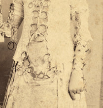 Load image into Gallery viewer, Photo Young Banner Lady Holding Furniture Sign Miniature Chairs Wallpaper Dress!