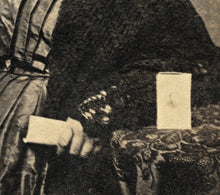 Load image into Gallery viewer, Mourning Photo Widow Holding Object & Photo of Dead Husband Civil War Tax Stamp