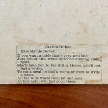 Load image into Gallery viewer, Banner Lady Holding Sign with Rare Original Ad on Back 1890s Cabinet Card