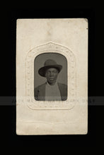 Load image into Gallery viewer, Antique 1860s Tintype Photo African American Boy / Patriotic Mount Slave Era
