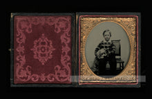 Load image into Gallery viewer, 1/6 Ruby Ambrotype Identified Boy with His Dog / 1850s Photo