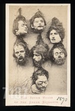 Load image into Gallery viewer, Rare - Gruesome Severed Heads of Greek Brigands, 1870 CDV Photo
