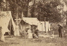 Load image into Gallery viewer, Rare Antique Stereoview Photo Camping / Adirondacks Camp Site Scene - Fishing