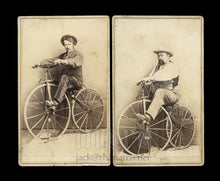 Load image into Gallery viewer, Rare 1860s CDV Photos Carson City Nevada Pioneers Boneshaker Bicycles Historic