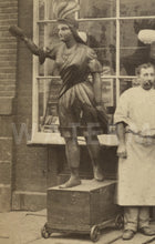 Load image into Gallery viewer, RARE CABINET CARD PHOTO NEW YORK TOBACCO STORE WOODEN CIGAR STORE INDIAN ANTIQUE