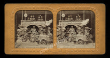 Load image into Gallery viewer, Rare 1860s Tissue Stereoview Photo ~ Satan Riding the Hades Express Train